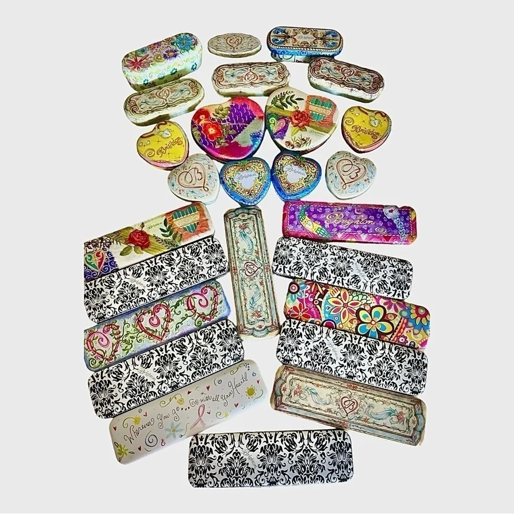 Brighton | 2 Heart shape Painted Jewelry Tins